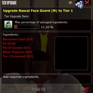 Upgrade Rascal armor to Tier 1
