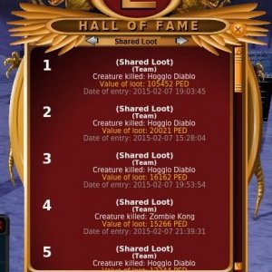 Shared Loot HoF list proposal