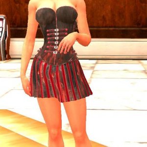 Feodora & Deluxe Bustier & Short Plated skirt and Trix stilletto heels