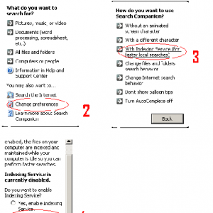 Disable indexing sevice