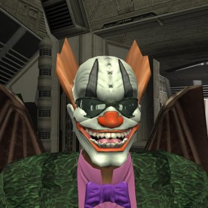 Mad Clown Mask, With And Without Glasses