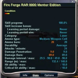 Fire Forge 9900 ME Stats