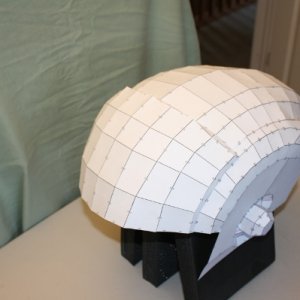 Pepakura Infiltrator Helmet WIP - 3/4 front