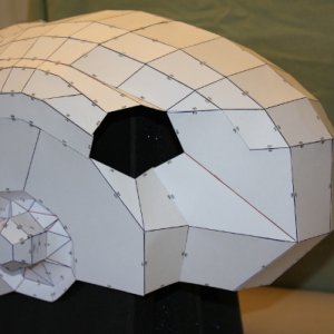 Pepakura Infiltrator Helmet WIP - rear detail