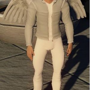 wearing white clothes