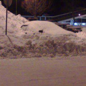 snowed in car