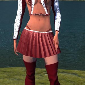 Thight-shirt and skirt and big boots