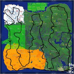 Arkadia Rute Map