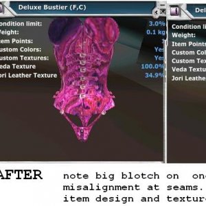 veda deluxe bustier- before and after