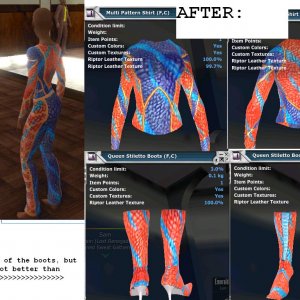 multi shirt-queen boot-riptor