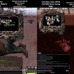 300+ PED Atrax Loot - Then &amp; Now