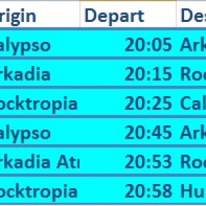 Sunday schedule