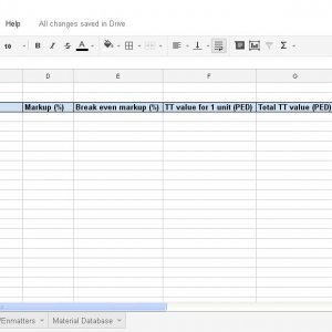 Trading Spreadsheet for Entropia