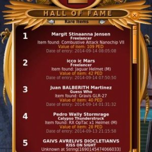 Hof List - Rare Items - Wally