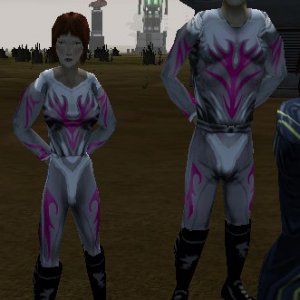 Sarah and Ryago in beta clothes