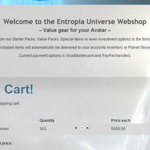 ethereal armor in webshop shopping cart no limit