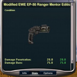 Modified EWE EP-50 Ranger Mentor Edition - Stats