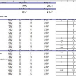 Mining stock spreadsheet