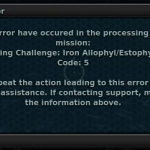 An Unexpected error have occured .. blah blah blah  07.10.2018 - 17.35 daily mission estophyl