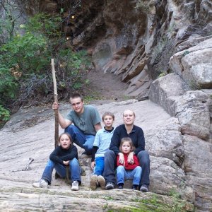 you can't see the log they had to cross or the creek they crossed to get there.