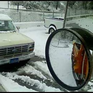 looking at my pickup truck from my big truck