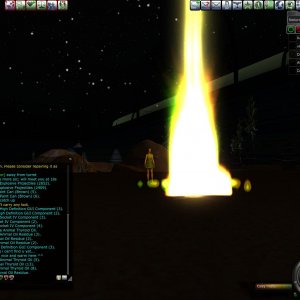 Someone built a bonfire in Biodome 10, CND. It was so warm and cosy there that I was tempted to strip and dance. But since I hadn't had anything to dr