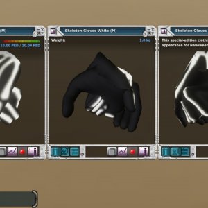 Skeleton Gloves White (M)