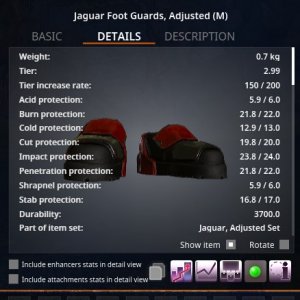 Jaguar Foot Guards, Adjusted