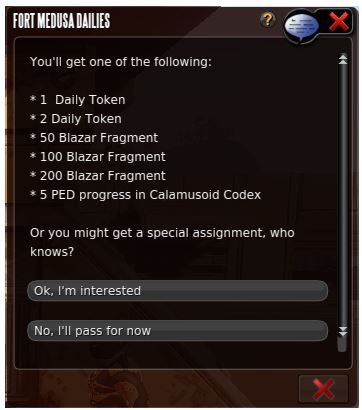 Medusa Daily mission rewards